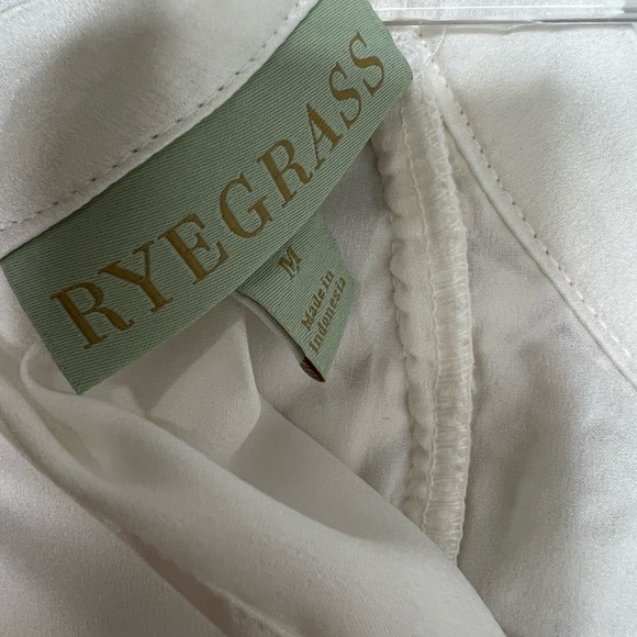 NWT! RYEGRASS white silk long sleeve tassel boho fringe peasant top. Size M. - Picture 10 of 10